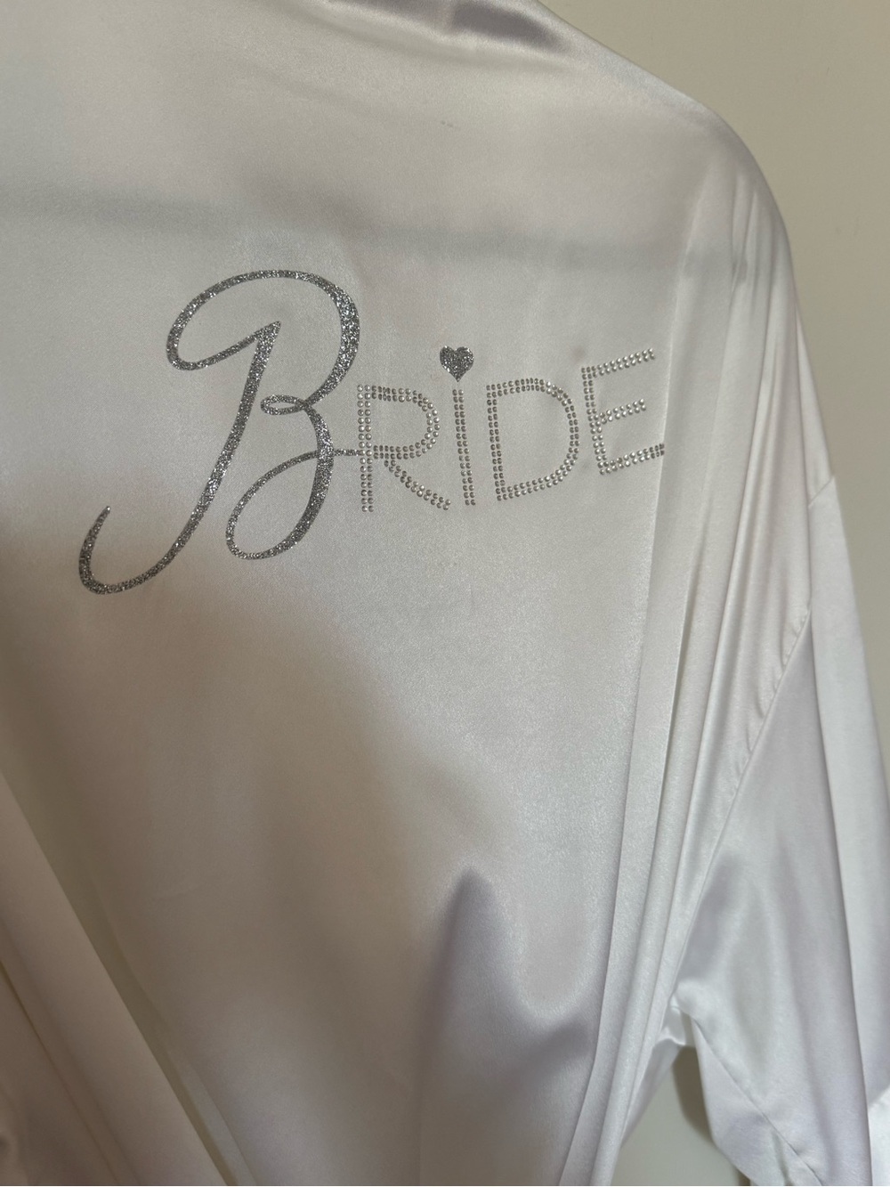 Bride victoria secret Satin Bridal Robe with Rhinestone Script - White - Picture 4 of 5